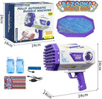 BOMOCO Bubble Gun, 125 Holes Bubble Machine Bubbles for Kids Age 3-12, Bubble Blaster Gun with Bubble Solution Summer Outdoor Bubble Toys Birthday Wedding Party Favors Bubble Maker Blower,Purple