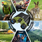 High Powered 15x25 Compact Binoculars for Adults&Kids with BAK4 Prism,FMC Lens,Waterproof Binocular with Low Light Vision,Small Binoculars for Cruise Ship/Bird Watching/Theater/Travel/Sightseeing