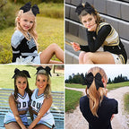 20 PCS 8 Inch Cheer Hair Bows Large Cheerleading Big Hair Bows with Ponytail Holder Hand-made Grosgrain Ribbon Hair Accessories for Teen Girls(Black)