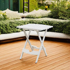 Adams Manufacturing, White Quik Fold Patio Side Table, Resin, One Size
