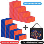 Refill Darts Bullets Fit for Nerf Guns, 1000 Pcs Foam Darts Fit for Nerf Party with Portable Shooting Practice Target Mesh Bag
