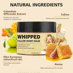 Cebo De Res Para La Cara, Whipped Tallow Honey Balm, Crema De Sebo De Res, Moisturising and Soothing, Grass Fed Grass Finished Organic Face Cream for All Skin Types