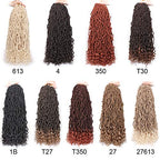 Leeven 24 Inch Pre-looped Goddess Locs Crochet Hair 7 Packs Brown Curly Wavy New Faux Locs Twist Braiding Hair Long Synthetic Soft Locs Crochet Braids Hair With Curls At The Ends 12 Strands/Pack (27#)