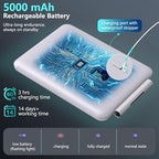 Heated Shower Mirror Fogless for Shaving, 3 Colors Stepless Dimmable Lights Fogless Mirror for Shower, Rechargeable Anti Fog Shaving Mirror with Razor Holder for Men, Light Memory Function, White