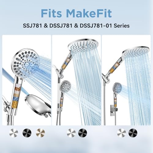 Shower Head Filter Replacement Cartridge for SSJ781/DSSJ781/ DSSJ781-01 MakeFit Filtered Handheld Shower Head (2-PACK)