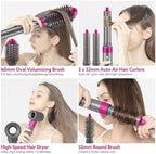 Hair Dryer Brush, webeauty 5 in 1 One Step Professional Hot Air Brush Set for Fast Drying, Curling Drying, Straightening Combing, Hair Styler [Ceramic Coating] [Negative Ion] 110000 RPM (Grey+Red)