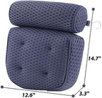 AEROiVi Bathtub Pillow Headrest Bath Pillows for Tub Neck and Back Support with Non Slip Suction Cups Spa Bath Cushion Dark Blue