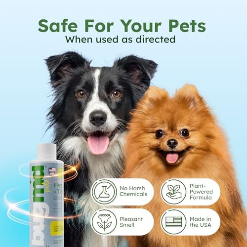 BugMD Flea and Tick Concentrate (3.7 oz) - Essential Oil-Powered Formula, Controls Fleas, Ticks, Mites in Dogs and Other Furred Animals, Spray on Pet Beds, Kennels