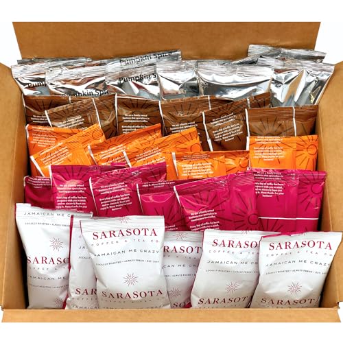 Ground Coffee | Gift Set Sampler Pack Variety Flavored Medium Roast Low Acid Mold Free Pouches | Gourmet Bulk Packets | Highest Rated Individual Premeasured Powder Bags for 12 Cup Drip Maker