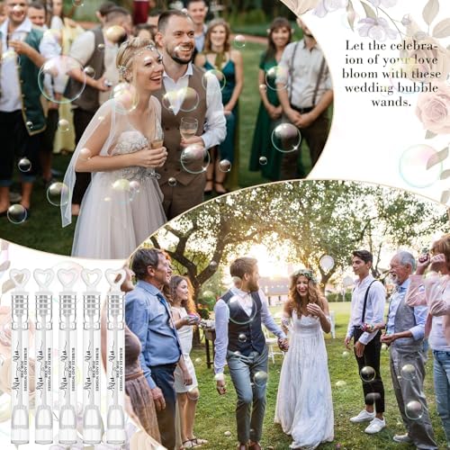 120 Count Wedding Mini Bubble for a Wedding Wands Bulk Heart Bubble Wand for Guests Send Off Party Supplies Valentine Anniversaries Celebration (Love Air)
