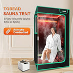 TOREAD Portable Infrared Steam Sauna with 660nm Red Light Therapy Saunas for Home,Personal Sauna Tent with 3L 1200W Steamer, Adjustable Temperature, Timer Setting, Remote Control, Folding Sauna Chair