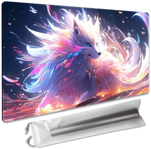 Board Game 14x24in MTG Playmat Compatible for OCG CCG RPG TCG Playmats (Nine Tailed Fox 1)