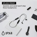 Sony WI-C100 Wireless in-Ear Bluetooth Headphones with Built-in Mic, Black