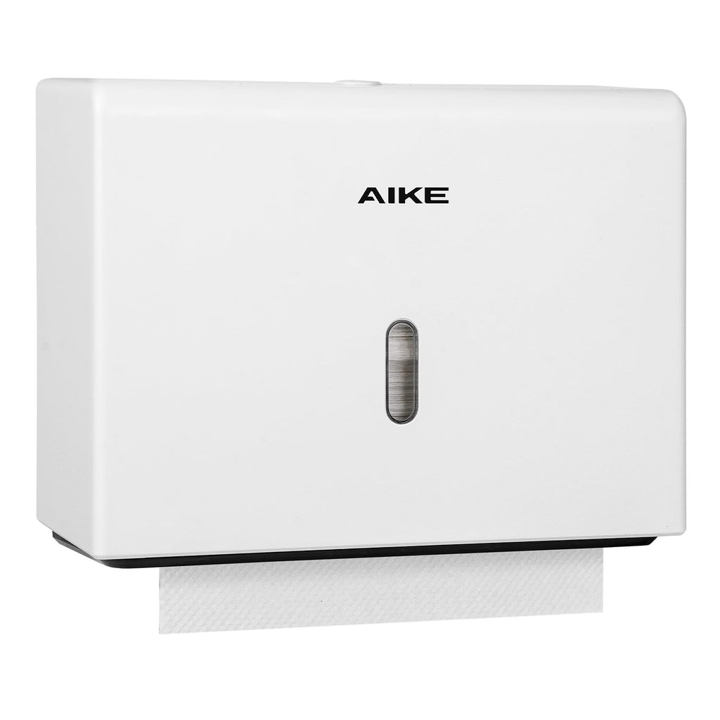 AIKE 200-Sheet Multifold Paper Towel Dispenser,No-Drill Wall Mount,White