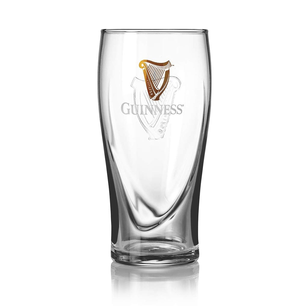 Guinness Gravity Official Beer Pint Glass 4-Pack | Large 20oz Pints Drinking Thick Beer Glasses Beer 20 oz Glasses