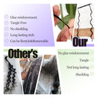 Pre-Divided Human Braiding Hair for Boho Braids Water Deep Wave Human Hair Bulk for Braiding Curly Human Hair for Boho Locs Boho Crochet Braids Human Hair Extensions (1B, 22"-160Strands)