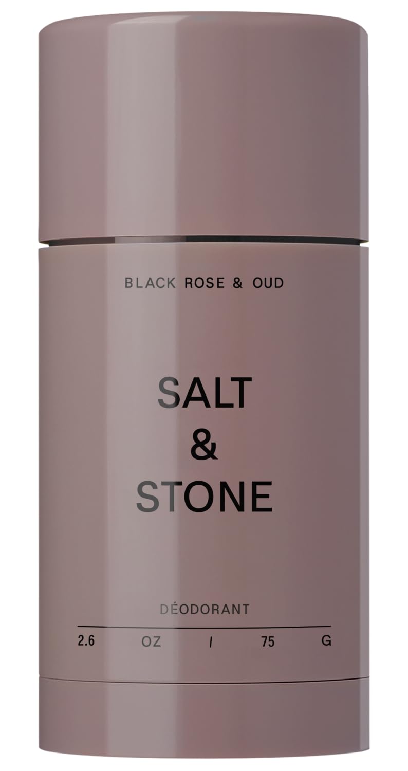Salt & Stone Aluminum-Free Deodorant, Women & Men Black Rose & Oud 2.6 oz