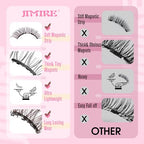 JIMIRE Magnetic Eyelashes with Applicator Soft Magnetic Lashes Black+Brown Reusable Comfortable Magnetic Eyelashes Natural Look Lash Primer No Glue No Eyeliner Needed Soft Magnets Eyelashes