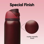 Owala FreeSip Stainless Steel Water Bottle 32 oz Black Cherry
