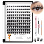 Mixed Size Kit with Applicator and Lash Bond & Seal 8-14mm/10-16mm/14-20mm Mix D Curl/DD Curl Makeup Cluster Grafting Eyelashes Individual Extension (8-14mm Mixed Lashes Kit)