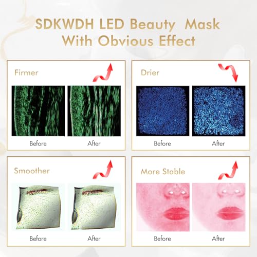 Red Light Therapy for face, 7 Colors LED Face Mask Light Therapy, Led Face Mask Light Therapy At Home, Blue Red Light Therapy Mask for Face