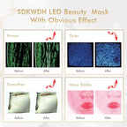 Red Light Therapy for face, 7 Colors LED Face Mask Light Therapy, Led Face Mask Light Therapy At Home, Blue Red Light Therapy Mask for Face