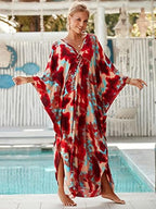 kaftan dresses for women Ethnic Print Kaftan Beach Dress Plus Size Swimsuit Cover Up