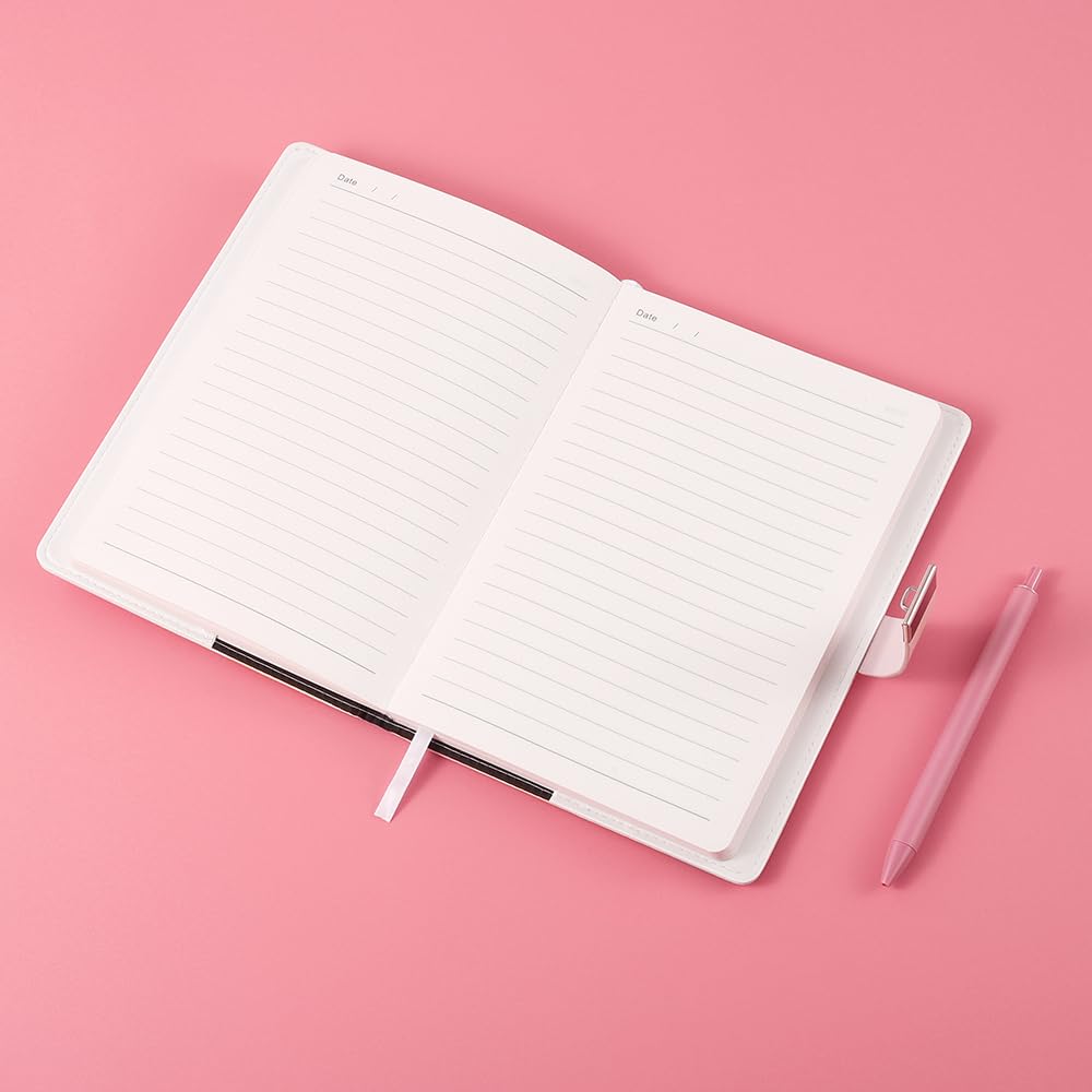 Nollh Diary with Lock for Girls and Women - 5.7 x 8.5 Inch Journal with Lock with Pen and Stickers, Birthday Gifts for 8-12 14 16 Year Old Girls, Gifts for Women