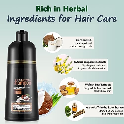 Grape Red Hair Shampoo for Dark Hair-Instant Hair Dye Shampoo 3 in 1 for Women and Men-Herbal Red Shampoo Colors in Minutes & Long Lasting Red Hair Dye 16.90 Fl Oz (Grape Red)