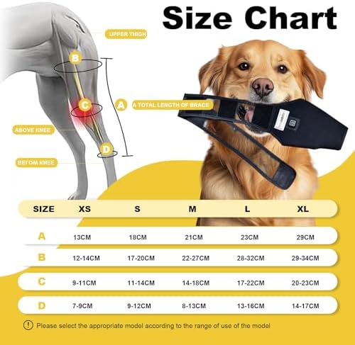 Dog Acl Brace Hind Leg — Red Light Therapy for Dogs Professional Edition Dog Knee Brace for Torn Acl Hind Leg Accelerated Wound Healing Suitable for Small Dogs（Black）— S