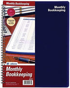 Adams Bookkeeping Record Book, Monthly Format, White (AFR71), 8.5 x 11 inches