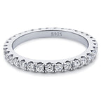 Bo.Dream 2.2mm Cubic Zirconia Wedding Eternity Band 925 Sterling Silver