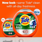 Tide Power Pods Laundry Detergent Pacs with Febreze Freshness with Odor Eliminators, Botanical Rain Scent, 45 Count