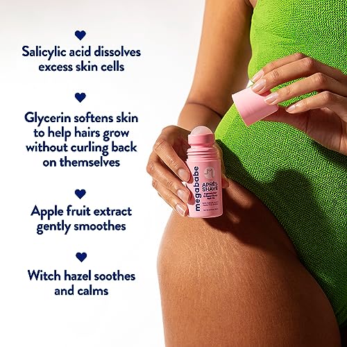 Megababe Après Shave | Post-Shave & Waxing | Ingrown Hair & Razor Bump Roll-On Treatment for Women | Bikini, Armpits & Legs | 3.0 fl oz