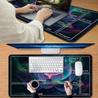 for MTG Game Playmat, for Magic TCG Rubber Play mat,Tabletop Card Playmats with Smooth Surface,Trading Card Inked Game Mat with New Zones,Battle Game,Glowing Lotu