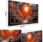 MTG Playmat Size 24x14in Free Storage Bags Non-Slip Backing Printing, Ideal for Card Game Enthusiasts TCG Playmat (with Zone,Powerful Energy)