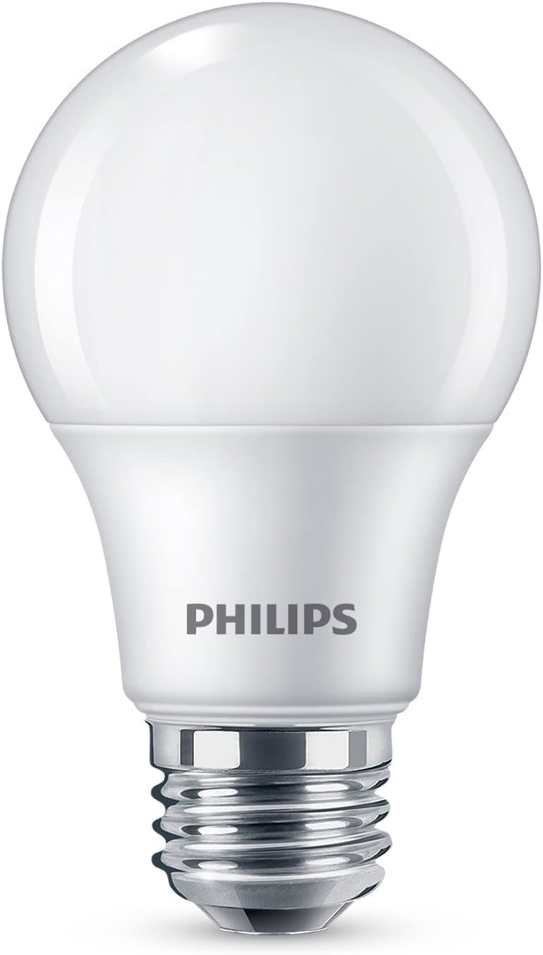 PHILIPS LED Basic Frosted Non-Dimmable A19 Light Bulb - EyeComfort Technology - 800 Lumen - Soft White (2700K) - 10W=60W - E26 Base - Indoor - 8-Pack