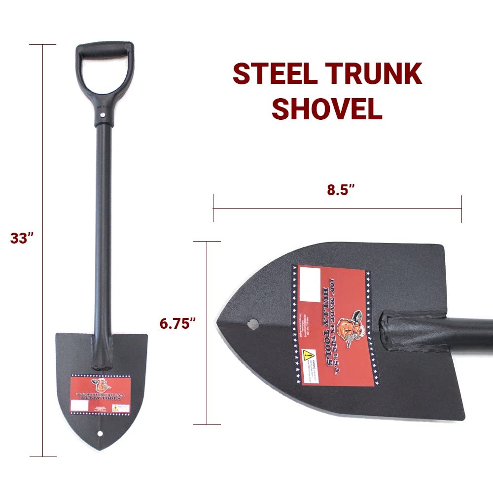 Bully Tools 14-Gauge Steel Trunk 33" Shovel with Poly-D Grip, Short Handle
