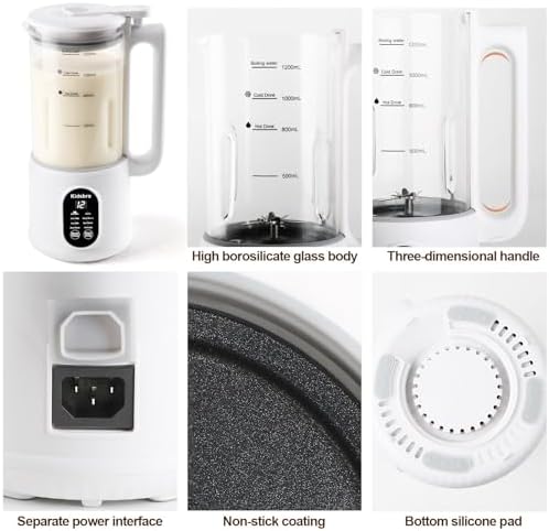 8 in 1 Automatic Nut Milk Maker, Almond Milk Maker,40oz （1200ML）Automatic Soy Milk Maker for Homemade Oat, Coconut, Soy, Plant Based Milks with Delay Start/Keep Warm/Boil Water