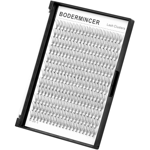 Bodermincer Black/Colored Cluster Lashes 240pcs 20D/40D DIY Eyelash Extension D Curl Long Individual Lashes Mixed Tray Faux Mink Lash Clusters Extensions 8-22mm (10D-10mm)