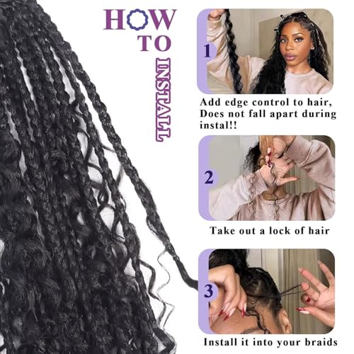 Human Braiding Hair For Boho Braids Deep Water Wave Bulk Human Hair for Braiding 12A Wet and Wavy Curly 100% Human Hair Extensions 3 Bundles 120g Natural Color 18inch