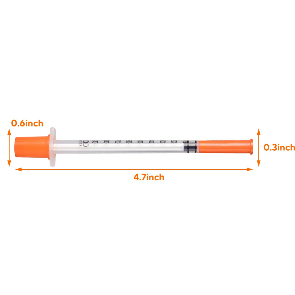 JIUPULL 30PACK U-100 Syringes, 30G 5/16" (8mm) 1ml/cc Disposable Syringe