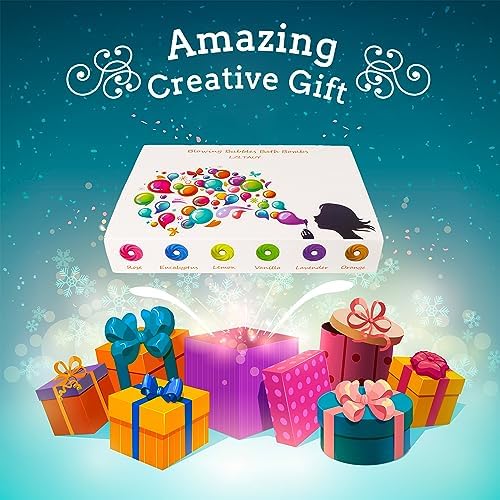 Bath Bombs Blow Bubbles, shea Butter Dry Skin,Moisturize,Bath Gift Set for Women,Organic Bath Ball for Boys and Girls,6pcs Lemon