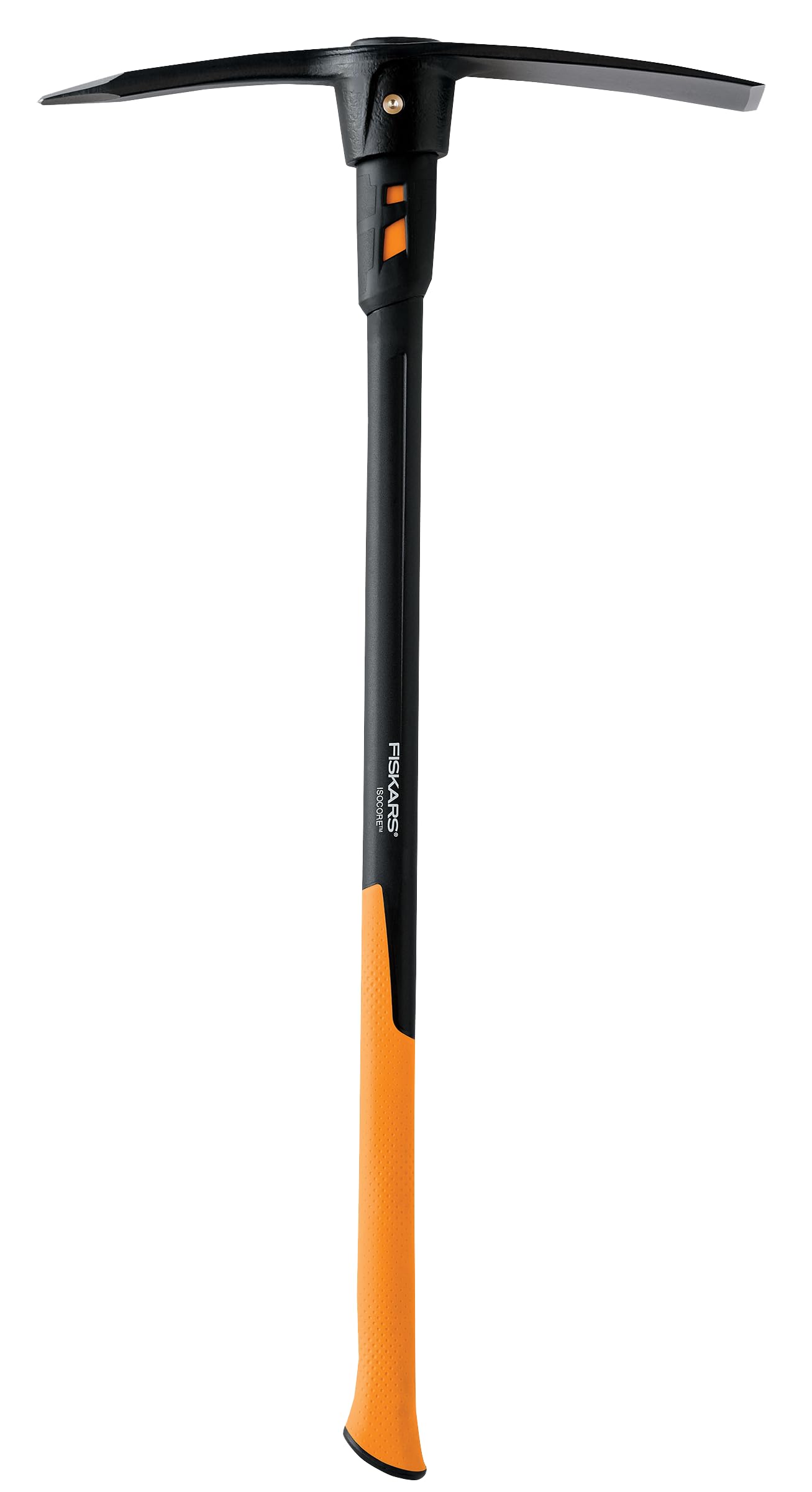 Fiskars Pro IsoCore 36" 2-in-1 Pickaxe & Hoe, Shock Reduction, 5 lb