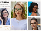 FEISEDY Reading Glasses Vintage Square Blue Light Blocking Glasses Women Men 70s Flat Aviator Glasses B0090 Grey 1.5x