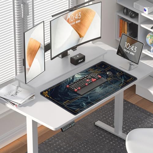 for MTG Playmat with Zones 24 x 14 inches for TCG Playmats Non-Slip Rubber Base Commander Play Mat for Magic The Gathering Playmat Iorcana Trading Card Game, Strange Mysterious Dark Forest