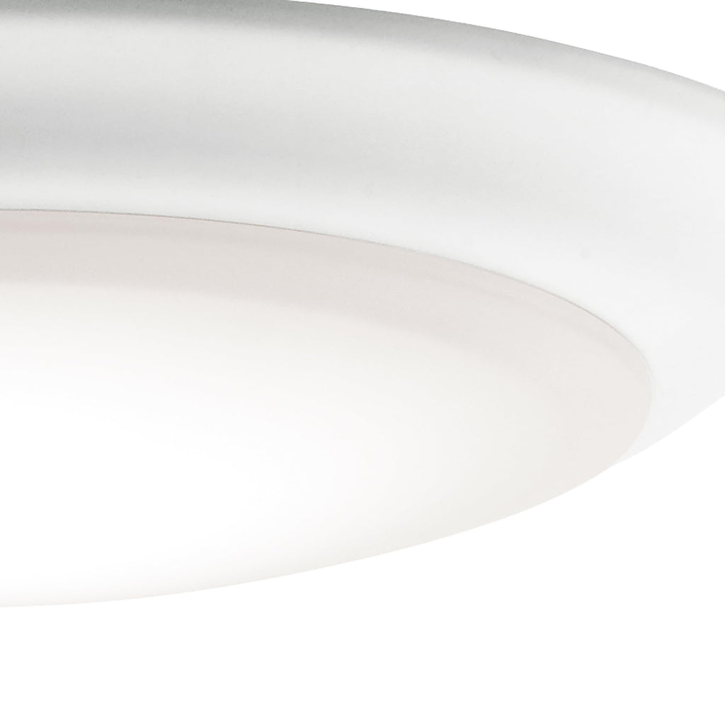 Kichler Gen 1 LED Downlight in White, 7.5” Ceiling Lights Flush Mount, Wet Rated Interior Dimmable Light for Living Room, Dining Room, Kitchen, Bathroom and Bedroom, 4000K, (7.5” x 1.5”), 43846WHLED40