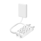 TiFFCOFiO Flat Plug Outlet Strip, 6 Feet Extension Cord 3 Prong, 3 Grounded Outlets with Mounting Holes, 13A/1625W, 16 AWG (Twin Outlets with Cover)