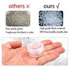 ZEJIA 3 Gram Sample Containers with Lids, 200 Count Tiny Sample Jars, 3ML Makeup Cosmetic Containers for Lip Balms, Lotion, Powder, Beauty Products(Clear Lids)