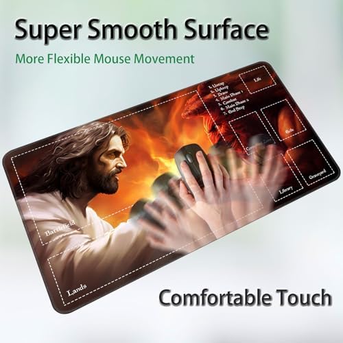 for MTG Game Playmat, for Magic TCG Rubber Play mat,Tabletop Card Playmats with Smooth Surface,Trading Card Inked Game Mat with Zones,Battle Game,God Battles